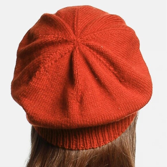 Dinadi Merino Beret - Burnt Orange - Picture 3 of 11